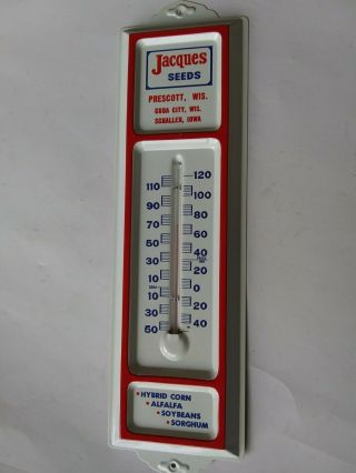 Vintage Jacques Seeds Thermometer Old Stock Metal