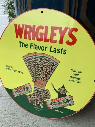 Vintage Style Wrigley’s Flavor Chewing Gum Metal Heavy Quality Sign