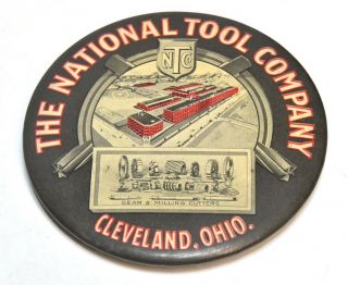 Large Vintage The National Tool Company Cleveland,  Ohio Advertising Mirror