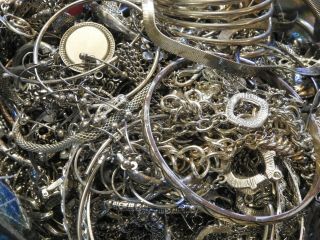 14 Lbs Silver Tone Jewelry Scrap Silver Plating Recovery Potential Vintage Mod