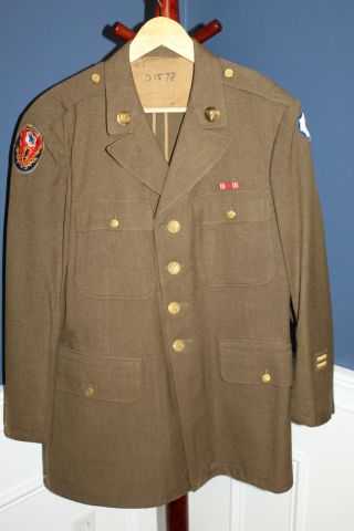 Early Ww2 U.  S.  Army Eto & 9th Service Cmd Patched Uniform Jacket 42 D.