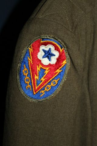 Early WW2 U.  S.  Army ETO & 9th Service Cmd Patched Uniform Jacket 42 d. 2