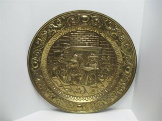 Vintage Brass Wall Plaque 24.  8 