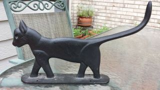 Vtg Antique Cast Iron Cat Boot Shoe Scraper Fence Topper Door Stop 17 " L 8 - 1/2lbs