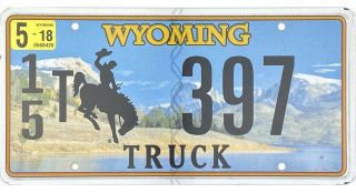 99 Cent 2018 Wyoming Truck License Plate Hot Springs Co 397