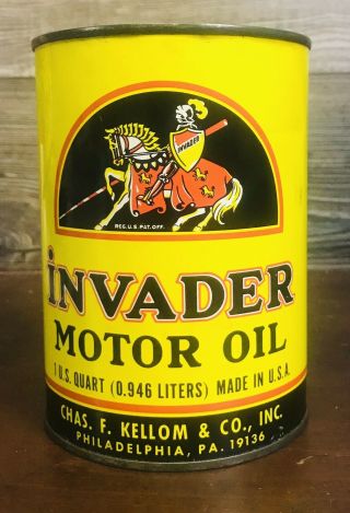 Invader Quart Oil Can Full Nos