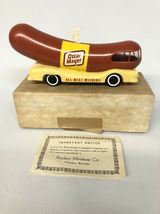 Vintage Orig.  Box/papers Oscar Mayer Wienermobile Toy Car W/ Little Oscar Popup