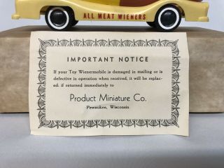 Vintage Orig.  Box/Papers Oscar Mayer Wienermobile Toy Car w/ Little Oscar Popup 3
