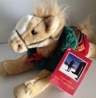 2003 Wells Fargo Buck Horse Pony Mwt Wreath Advertising Plush Xmas Stuffed