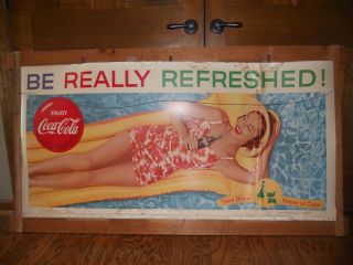 Vintage Coca Cola Double Sided Poster with detached wood frame 2
