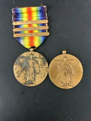 Wwi The Great War For Civilization Victory Medal 3 Bars Plus Ribbon Bar