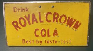 Rare Vintage 1950’s Drink Royal Crown Cola Best By Taste Test Cooler Lid Or Sign
