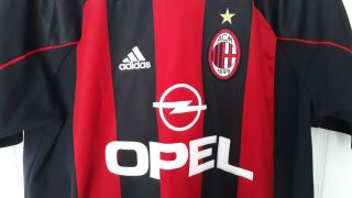 AC Milan 2000 - 02 Large Football Home Shirt Adidas Serie A Vintage 2