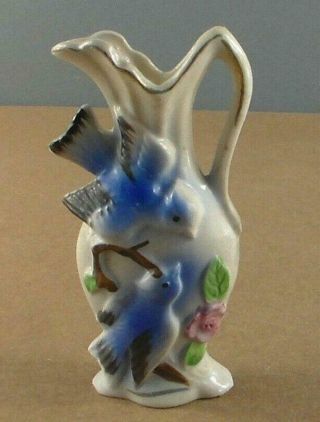 Vintage Porcelain Vase Jap Blue Birds 4 "