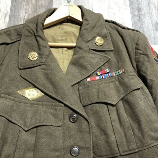 WW2 US ARMY ETO Ike Jacket with Shirt Medal Ribbons SSGT 40R Engineer 2