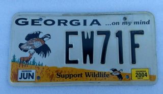 2004 Georgia Support Wildlife License Plate