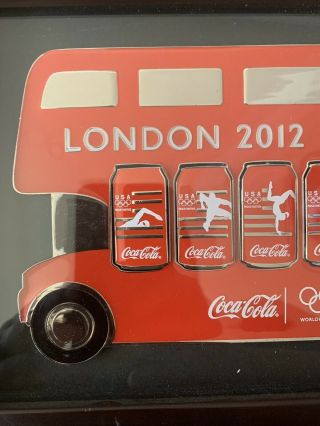 2012 LONDON OLYMPIC COCA COLA PUZZLES BUS LARGE PIN SET WITH FRAME 3