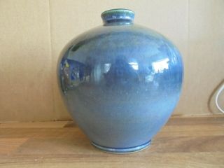 vintage cobridge stoneware shaded blue vase 3