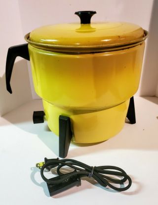Vintage Mirro Aluminum Electric Popcorn Popper M - 9235 - 45 Made In Usa Yellow