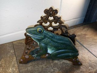 Vintage Retro Cast Iron - Garden Hose Reel - Iron Frog