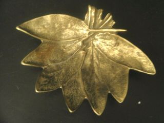 Virginia Metalcrafters Monticello SAGE Cluster Leaf Brass Tray 3 - 49 Vintage 2
