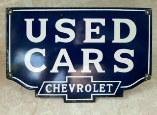 Vintage Chevrolet Dealership Cars Sales Porcelain Sign