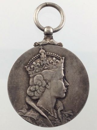 1953 Queen Elizabeth Ii Coronation Medal Sterling Silver V160