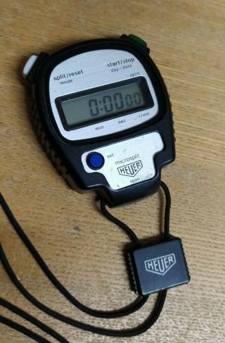 Vintage Retro 80s - Tag Heuer Microsplit 1000 Digital Stopwatch Timer Stop Watch