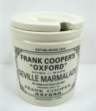 Vintage Frank Coopers Oxford Marmalade Ceramic Lidded Crock Jar Farmhouse Decor