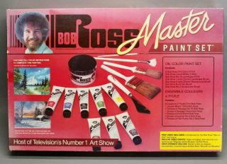Vintage Bob Ross Master Paint Set Complete W/ Vhs • Open Box Appears