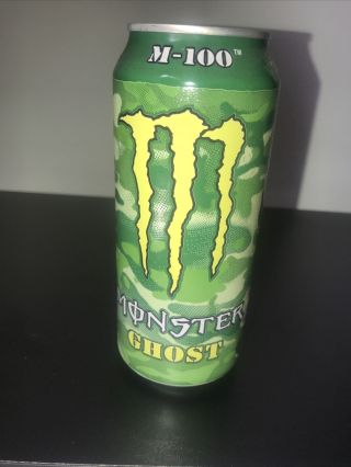 Monster Energy M - 100 Ghost Full Can Rare Collectible