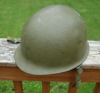 Late Wwii U.  S.  M1 Helmet W/swivel Bales - Named