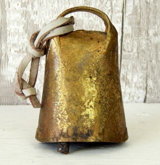 Vintage Brassed Steel Metal Rustic Cow Goat Bell