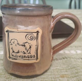 Vintage Deneen Pottery Havanese Dog Mug Coffee Cup 1998 Mccartney Rare Canine