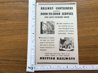 Railway Containers British Railways Press Cutting 1948 Bernard Bowerman