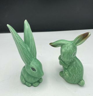 Vintage Sylvac Green Long Eared Rabbit / Hare No.  1298,  A/f Lop Ear Rabbit