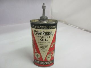Vintage Advertising Ever - Ready Lead Top Handy Oiler Oil Tin Can 0500