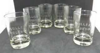 6 Bulleit Bourbon Frontier Whiskey Embossed Oval Glasses Whisky Heavy Weighted