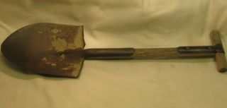 Ww2 Us Army Ames 1943 Trench Shovel T - Handle Entrenching Spade Tool