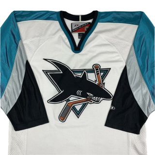 Vtg 90s Pro Player San Jose Sharks Hockey Nhl Jersey Mens Large Sewn Stitched