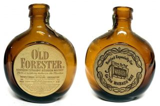 Old Forester Kentucky Straight Bourbon Whiskey Empty Wabash Railroad