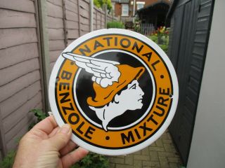 A Quality Vintage Enamel Sign - National Benzole Mixture - C1970 