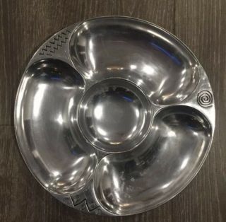 Wilton Armetale Reggae Pewter Chip And Dip Serving Tray Platter