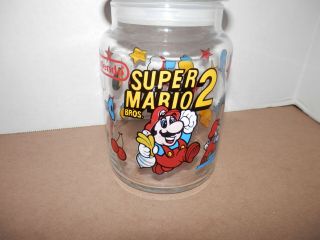 Vintage 1989 Nintendo Nes Mario Bros.  2 Glass Canister Jar