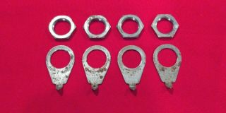 Vintage 1965 Usa Gibson Guitar Switch Knob Pointers W Nuts Nickel Les Paul Sg