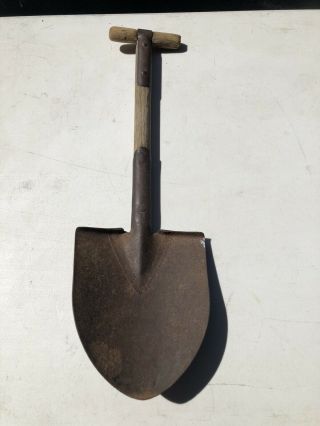 Wwii Era Us Army Military 1943 Ames T - Handle Trench Shovel Spade -