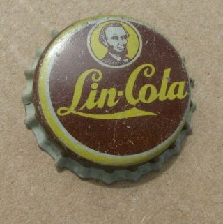 Lin Cola Soda Cork Era Cap Chicago Illinois Il Ill Vintage Abe Lincoln Crown