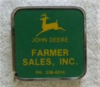 Vintage John Deere Farmer Sales,  Grinnell,  Iowa Ia Jd Tractor Tape Measure