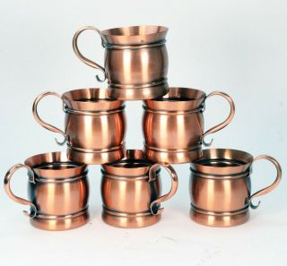 Set Of 6 Copper Gregorian Mugs Cups Made In Usa