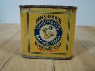 Rare Sample Vintage Arm & Hammer Baking Soda Tin Litho 2 Oz.  Can